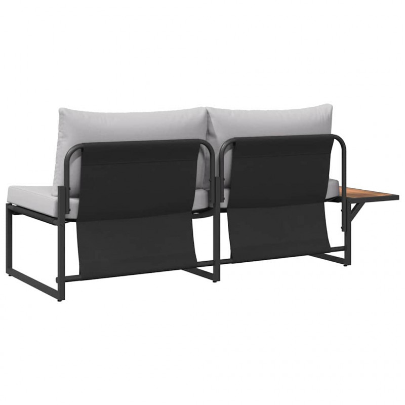 Sofa Ogrodowa z poduszką Jasnoszary 200,5 x 70 x 85,5 cm Stal