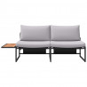 Sofa Ogrodowa z poduszką Jasnoszary 200,5 x 70 x 85,5 cm Stal