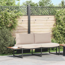 Sofa Ogrodowa z poduszką Ciemnoszary 200,5 x 70 x 85,5 cm Stal