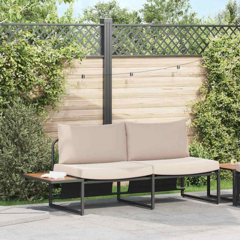 Sofa Ogrodowa z poduszką Ciemnoszary 200,5 x 70 x 85,5 cm Stal