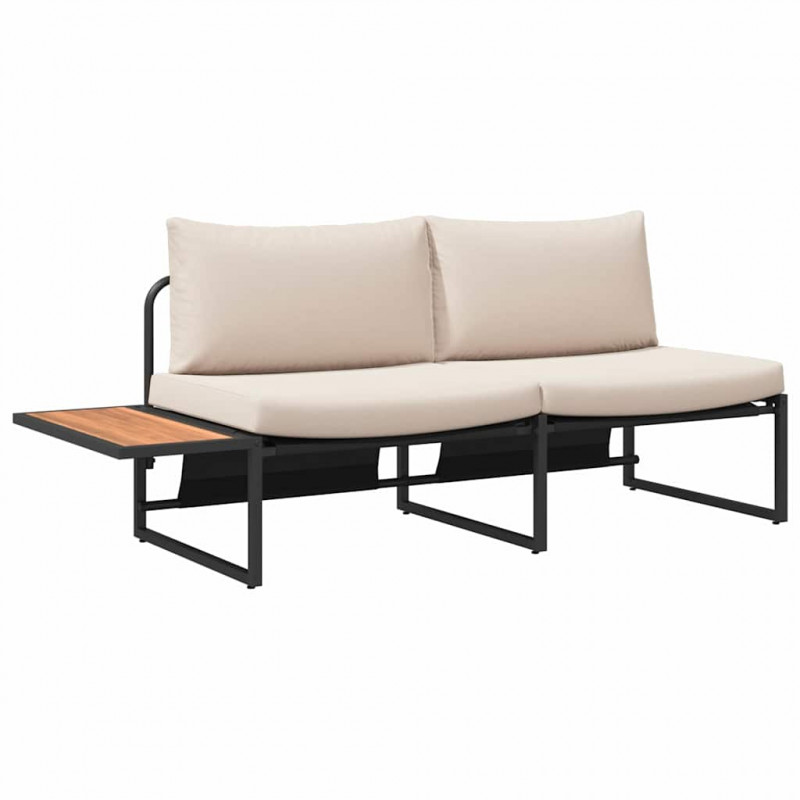 Sofa Ogrodowa z poduszką Ciemnoszary 200,5 x 70 x 85,5 cm Stal