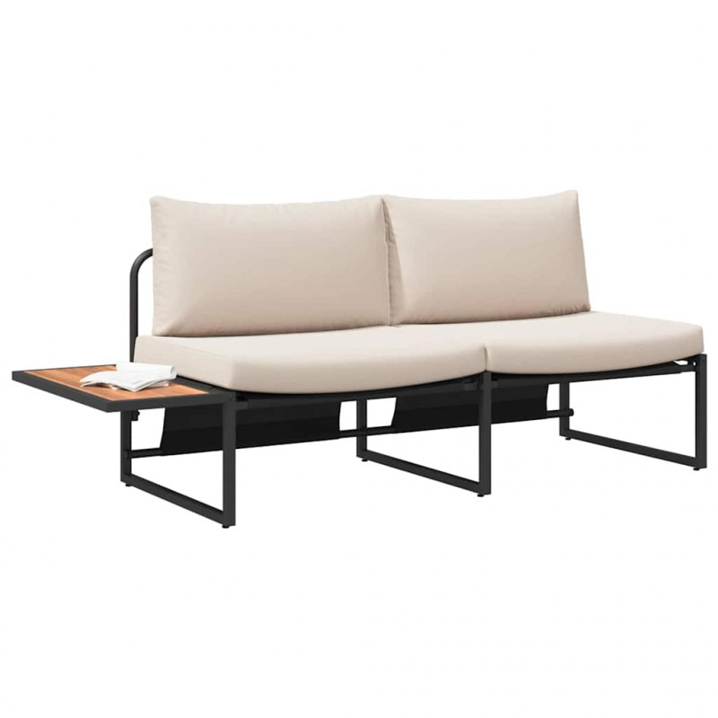 Sofa Ogrodowa z poduszką Ciemnoszary 200,5 x 70 x 85,5 cm Stal