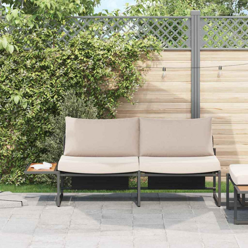 Sofa Ogrodowa z poduszką Ciemnoszary 200,5 x 70 x 85,5 cm Stal