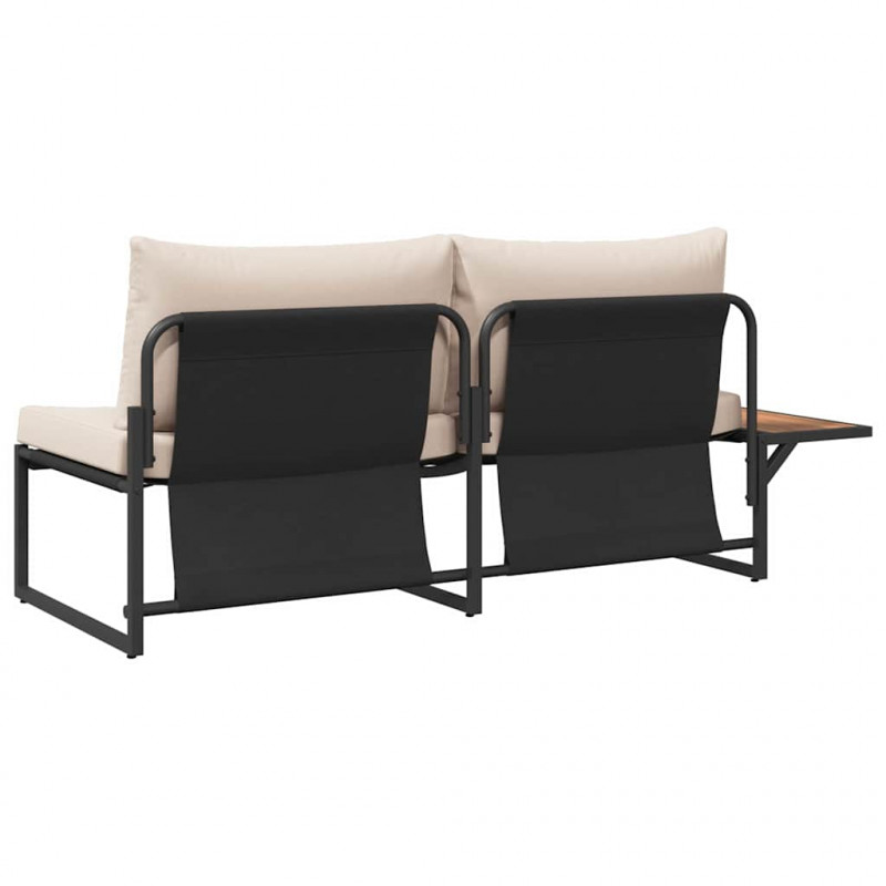 Sofa Ogrodowa z poduszką Ciemnoszary 200,5 x 70 x 85,5 cm Stal