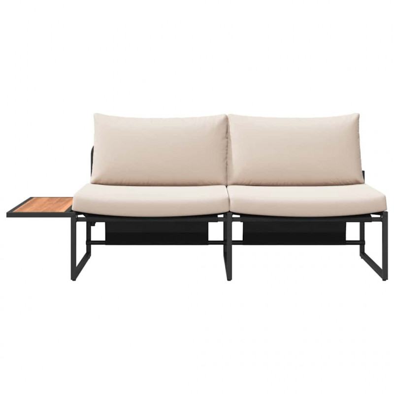 Sofa Ogrodowa z poduszką Ciemnoszary 200,5 x 70 x 85,5 cm Stal