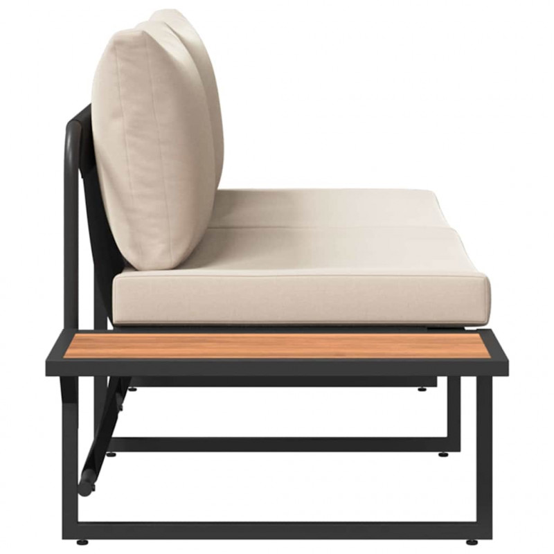 Sofa Ogrodowa z poduszką Ciemnoszary 200,5 x 70 x 85,5 cm Stal