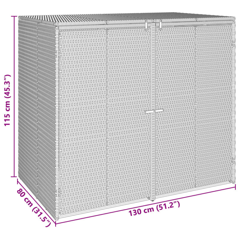 Pojemnik na śmieci 2 pcs Szary 65 x 80 x 115 cm Polietylen