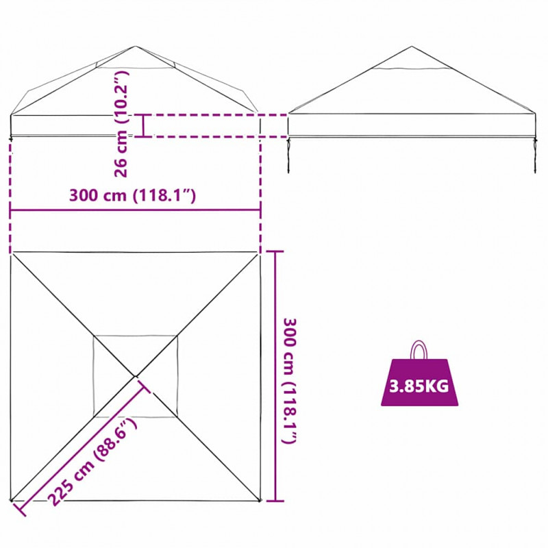 Wymiana osłony altany przezroczysty 3 x 3 m PVC