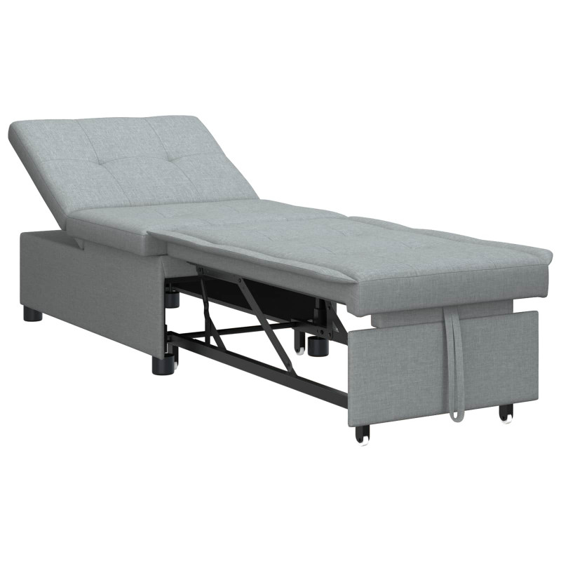 Rozkładana sofa Jasnoszary 194 x 50 x 82 cm tkanina