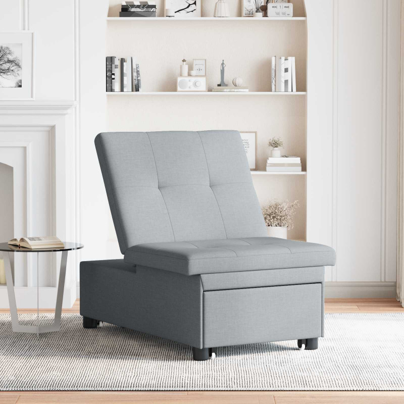 Rozkładana sofa Jasnoszary 194 x 50 x 82 cm tkanina
