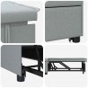 Rozkładana sofa Jasnoszary 194 x 50 x 82 cm tkanina