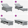 Rozkładana sofa Jasnoszary 194 x 50 x 82 cm tkanina