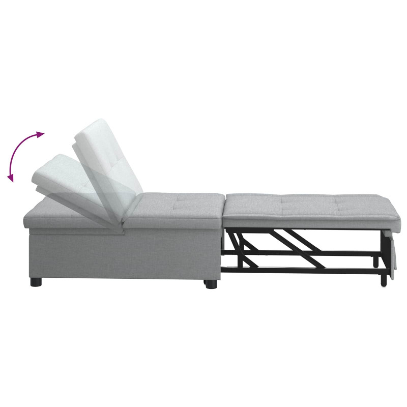 Rozkładana sofa Jasnoszary 194 x 50 x 82 cm tkanina
