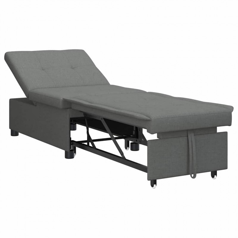 Rozkładana sofa Ciemnoszary 194 x 50 x 82 cm tkanina