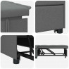 Rozkładana sofa Ciemnoszary 194 x 50 x 82 cm tkanina