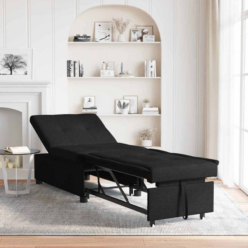 Rozkładana sofa Czarny 194 x 50 x 82 cm tkanina