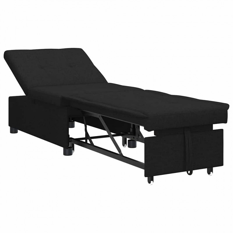 Rozkładana sofa Czarny 194 x 50 x 82 cm tkanina