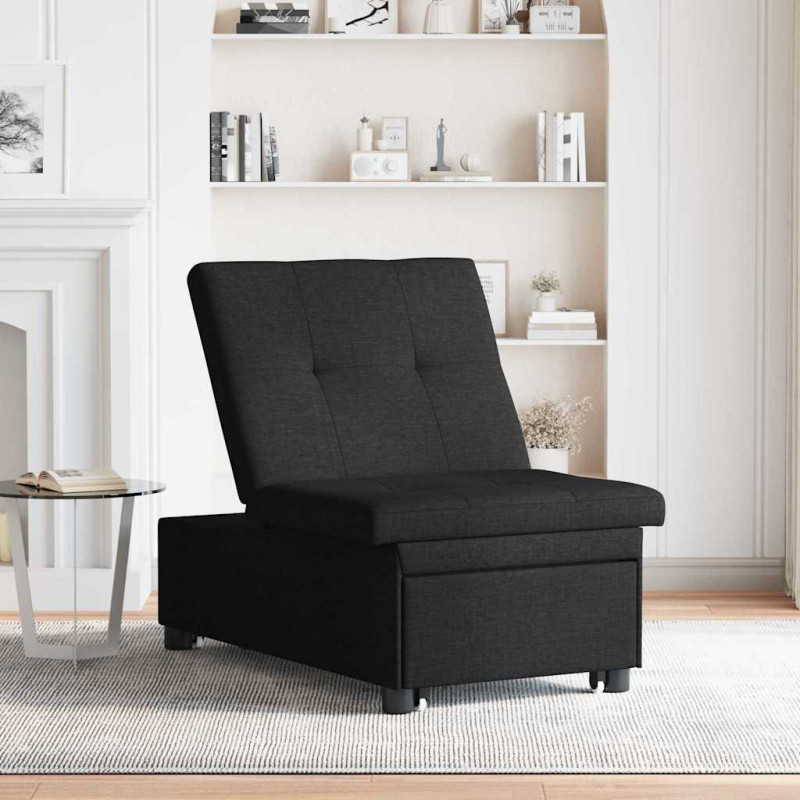 Rozkładana sofa Czarny 194 x 50 x 82 cm tkanina