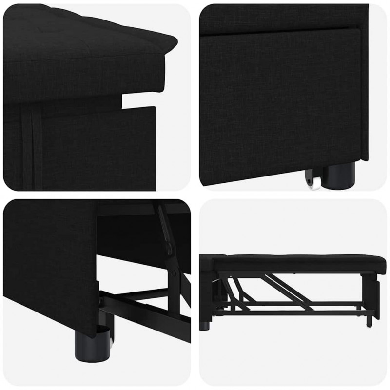 Rozkładana sofa Czarny 194 x 50 x 82 cm tkanina