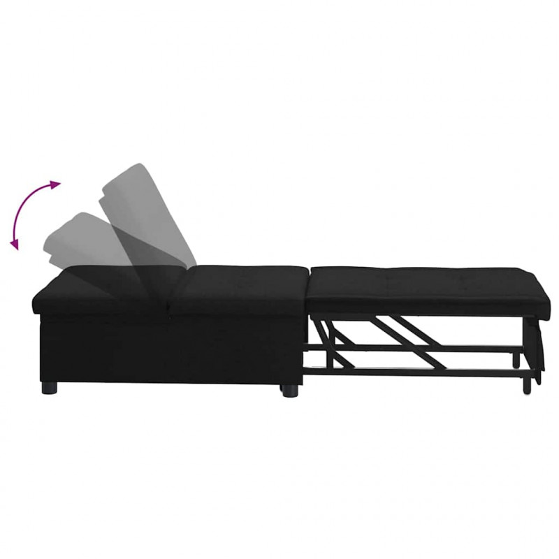 Rozkładana sofa Czarny 194 x 50 x 82 cm tkanina