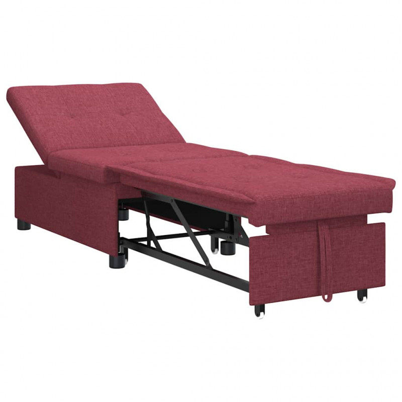 Rozkładana sofa Czerwone wino 194 x 50 x 82 cm tkanina