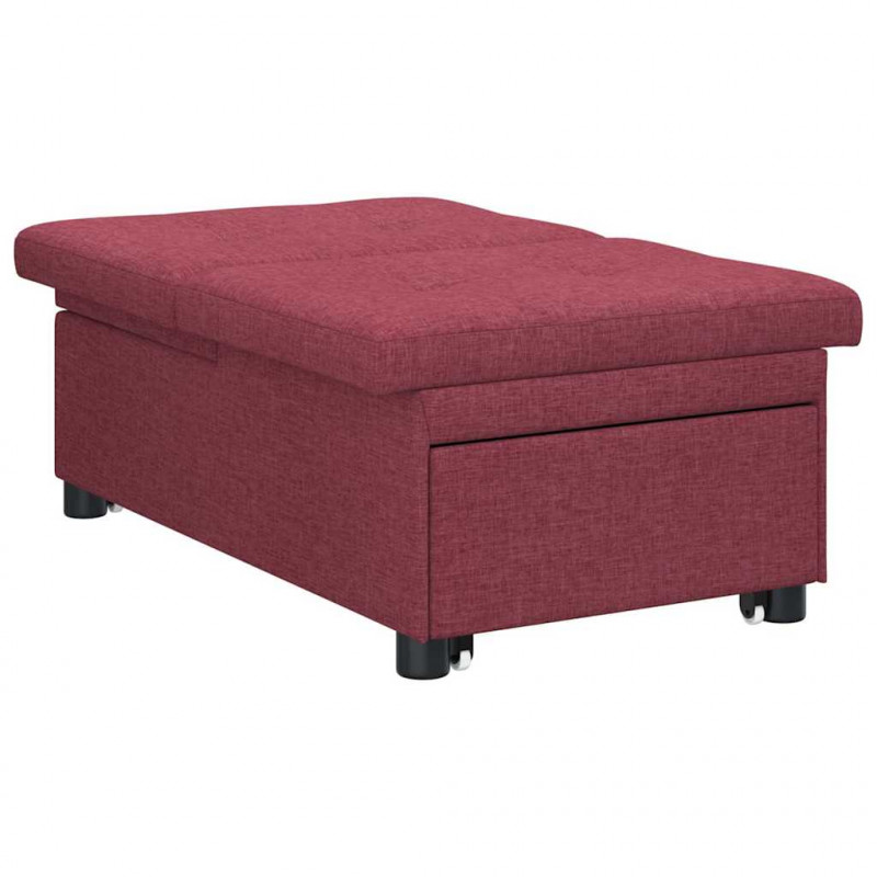 Rozkładana sofa Czerwone wino 194 x 50 x 82 cm tkanina