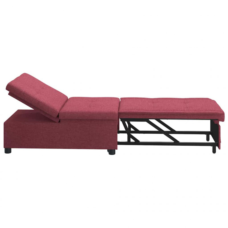 Rozkładana sofa Czerwone wino 194 x 50 x 82 cm tkanina
