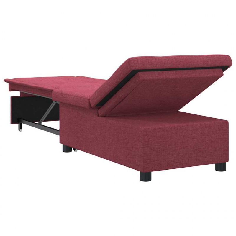 Rozkładana sofa Czerwone wino 194 x 50 x 82 cm tkanina