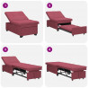 Rozkładana sofa Czerwone wino 194 x 50 x 82 cm tkanina