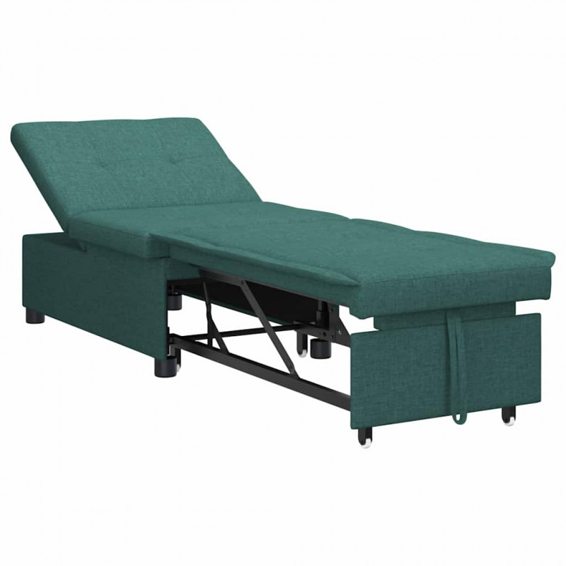 Rozkładana sofa Ciemna zieleń 194 x 50 x 82 cm tkanina