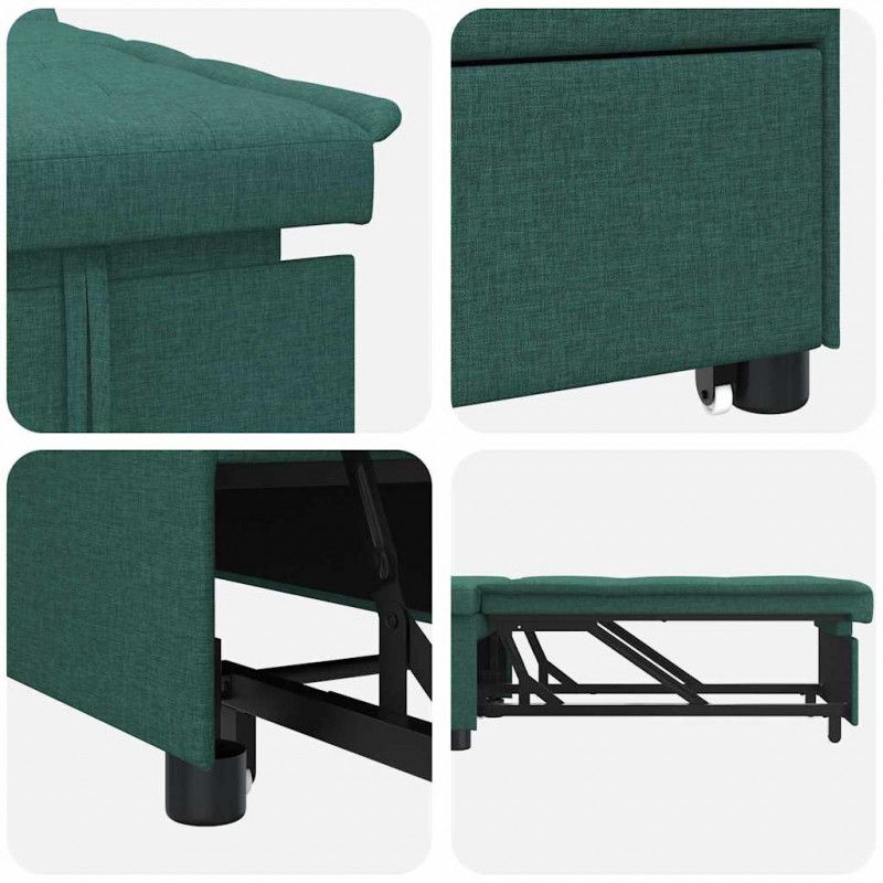 Rozkładana sofa Ciemna zieleń 194 x 50 x 82 cm tkanina