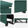 Rozkładana sofa Ciemna zieleń 194 x 50 x 82 cm tkanina