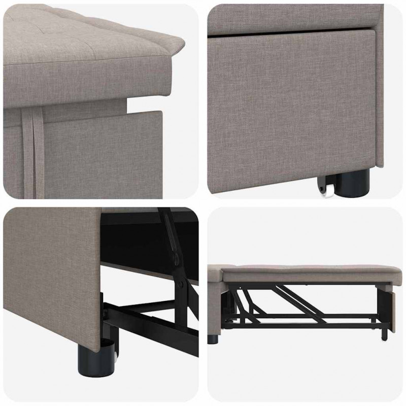 Rozkładana sofa Ciemnoszary 194 x 50 x 82 cm tkanina