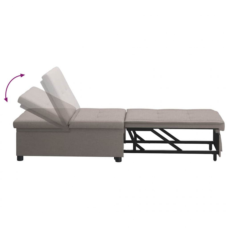 Rozkładana sofa Ciemnoszary 194 x 50 x 82 cm tkanina