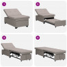 Rozkładana sofa Ciemnoszary 194 x 50 x 82 cm tkanina