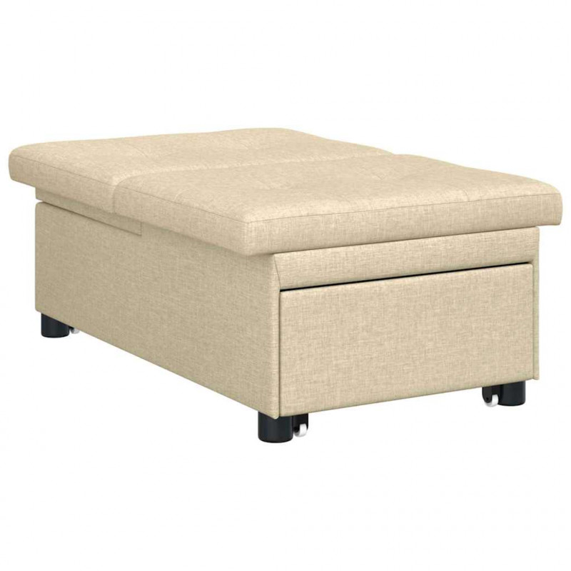 Rozkładana sofa Kremowy 194 x 50 x 82 cm tkanina