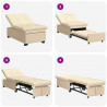 Rozkładana sofa Kremowy 194 x 50 x 82 cm tkanina