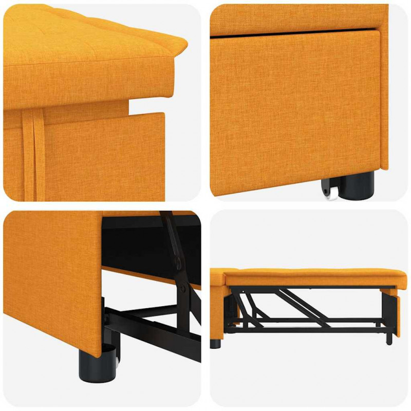 Rozkładana sofa Ciemny Żółty 194 x 50 x 82 cm tkanina