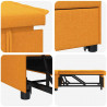 Rozkładana sofa Ciemny Żółty 194 x 50 x 82 cm tkanina