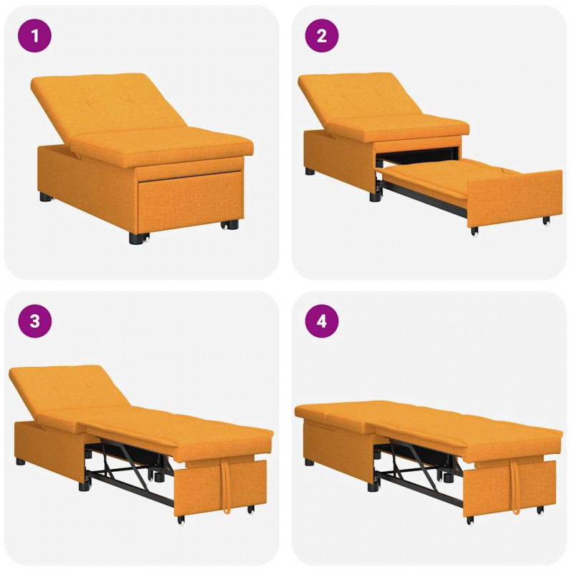 Rozkładana sofa Ciemny Żółty 194 x 50 x 82 cm tkanina