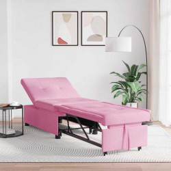 Rozkładana sofa Różowy 194 x 50 x 82 cm tkanina