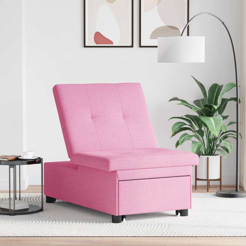 Rozkładana sofa Różowy 194 x 50 x 82 cm tkanina