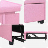 Rozkładana sofa Różowy 194 x 50 x 82 cm tkanina