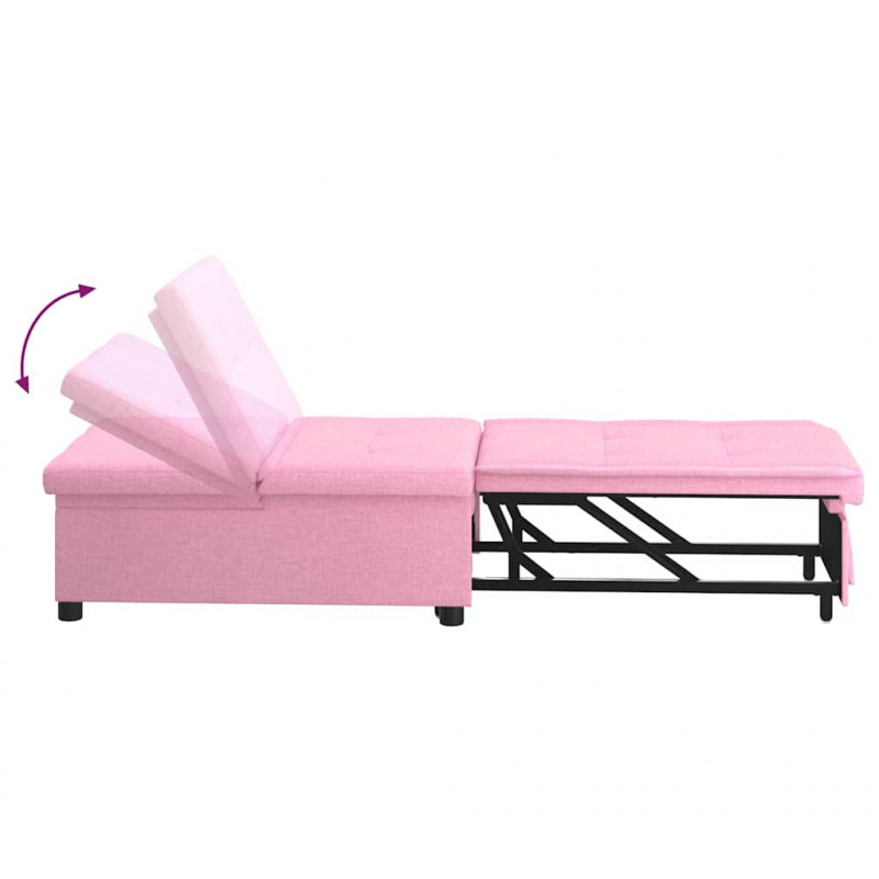 Rozkładana sofa Różowy 194 x 50 x 82 cm tkanina