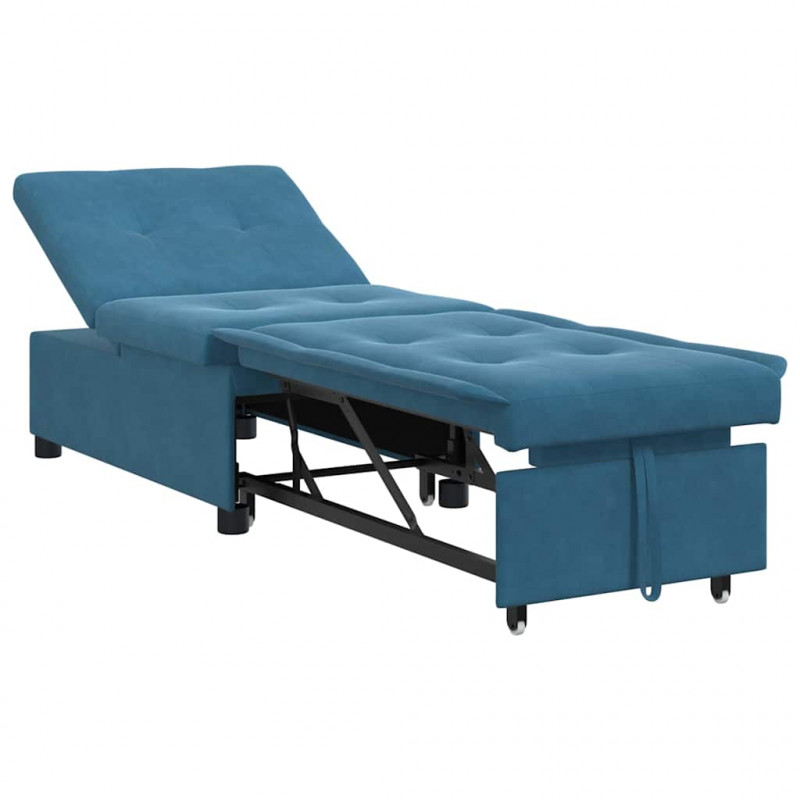 Sofa Bed Niebieski 194 x 67 x 82 cm Aksamit