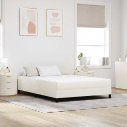 Materac do łóżka z materacem Kremowy 140 x 190 cm tkanina