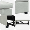 Sofa Bed Jasnoszary 194 x 67 x 82 cm Aksamit