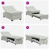 Sofa Bed Jasnoszary 194 x 67 x 82 cm Aksamit