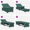 Sofa Bed Ciemna zieleń 194 x 67 x 82 cm Aksamit