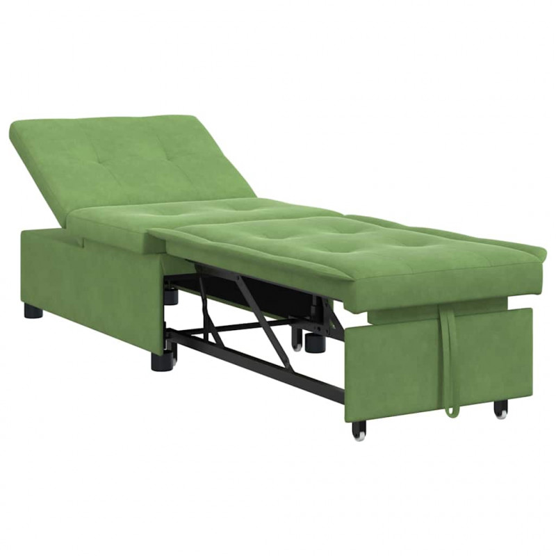 Sofa Bed Jasnozielony 194 x 67 x 82 cm Aksamit
